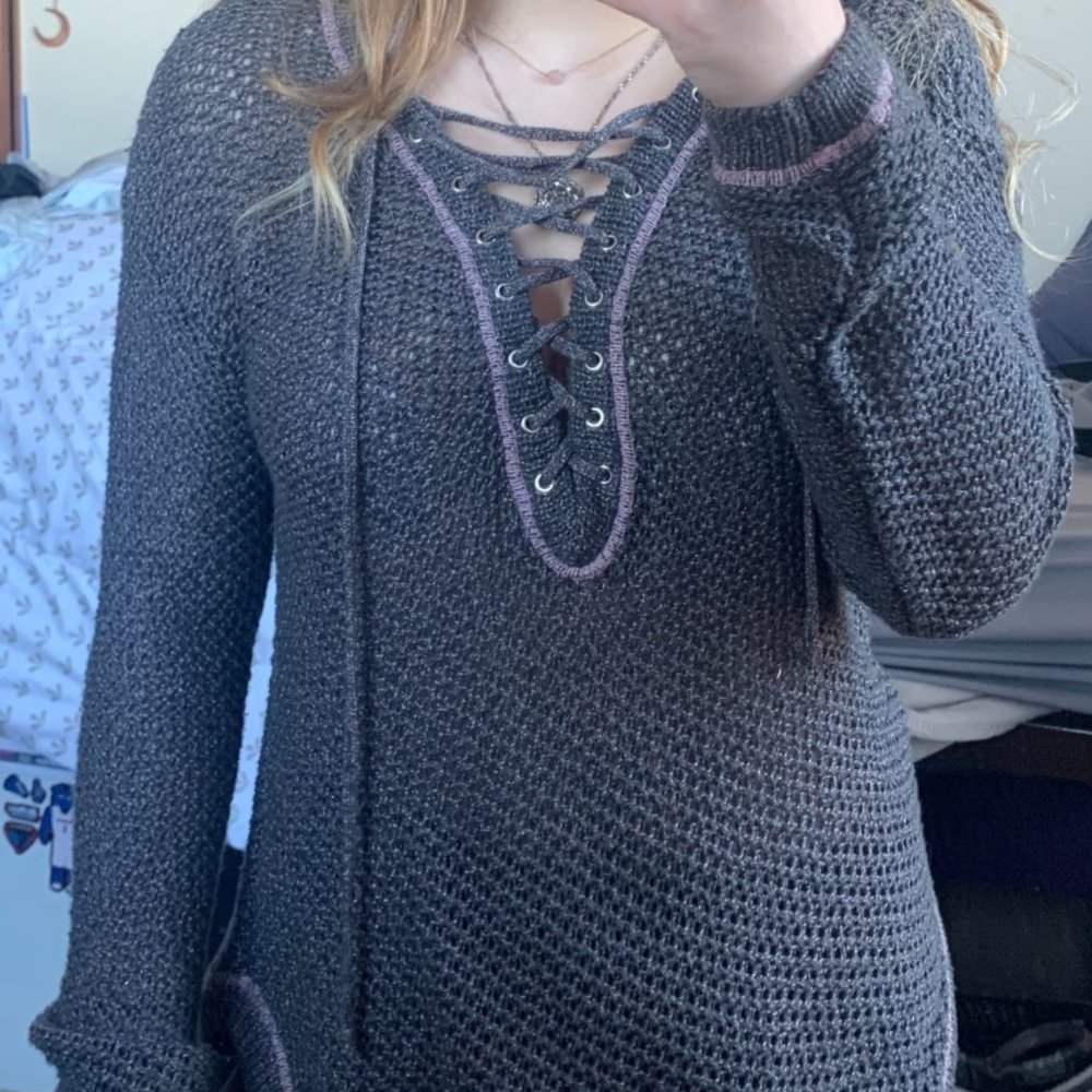 longsleeve purple gray sweater urban outfitters